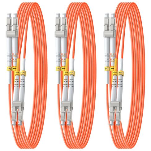 FiberPrime- OM1 LC إلى LC كابل تصحيح الألياف، مزدوج متعدد الأوضاع، كابل تصحيح الألياف الضوئية MM، 1G، 50/125um، LSZH، 1m/3ft، 5Pack in Kuwait