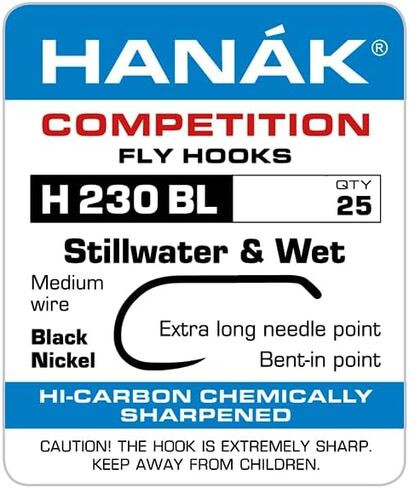 مونتانا فلاي كومباني Fly Tying Hanak H 230BL Barbless Stillwater & Wet Fly Hooks - خطافات ربط الذباب المنافسة in Kuwait