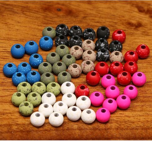 Hareline Fly Tying Mottled Tactical Slotted Tungsten Beads – Natural Finish Weighted Jig Beads, 20 Pack in Saudi Arabia
