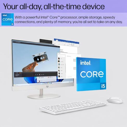 HP 24 23.8" FHD Touchscreen All-in-One Desktop Computer for Office, Latest 13th Gen Intel Core i5 CPU (Beats i7-1250U), 32GB RAM, 1TB PCIe SSD, HDMI, Wi-Fi, Business AIO, Wireless KB&Mouse, Win 11 in Saudi Arabia