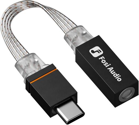 Fosi Audio D2 USB C to 3.5mm Audio Adapter Dongle, DAC Amp for IM4 Wired IEM Earbuds, Headphone Jack Adapter with Mic Support, Type C Male to 3.5mm Female, 32bit/384kHz in Saudi Arabia