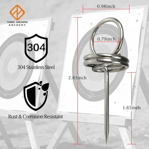 THREE ARCHERS Archery Target Pins 304 Stainless Steel –Universal Fit for EVA Foam/XPE/BagTargets-Target Pins with Ergonomic Finger Loop in Saudi Arabia