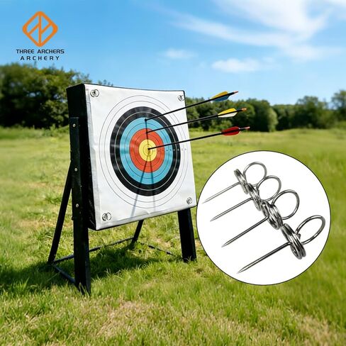 THREE ARCHERS Archery Target Pins 304 Stainless Steel –Universal Fit for EVA Foam/XPE/BagTargets-Target Pins with Ergonomic Finger Loop in Saudi Arabia