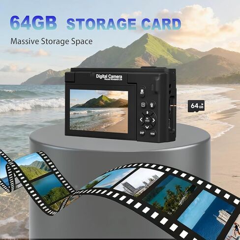 4K Digital Camera for Photography, Autofocus Vlogging Camera for YouTube with WiFi, Point and Shoot Camera for Beginners Teens and Travel (Standard Style) in Saudi Arabia