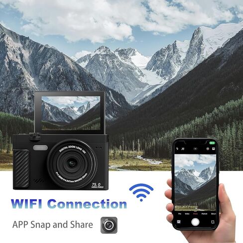 4K Digital Camera for Photography, Autofocus Vlogging Camera for YouTube with WiFi, Point and Shoot Camera for Beginners Teens and Travel (Standard Style) in Saudi Arabia