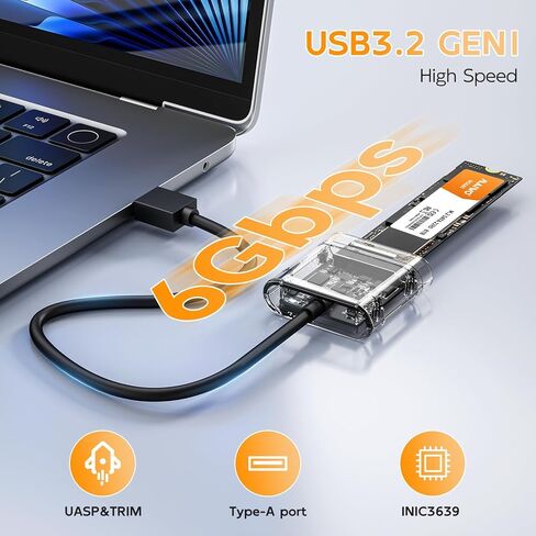 MAIWO M.2 SATA SSD Enclosure for B+M Key, USB3.0 to SATA Adapter, 5Gbps M.2 SATA Reader, High-Strength ABS, K1715S in Saudi Arabia