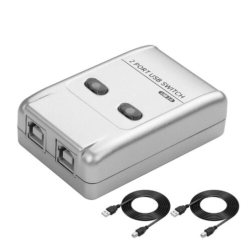 CERRXIAN USB2.0 Manual Printer Sharer Switcher,2 in 1 Out Printer Sharing Device Adapter,2-Port USB B Print Switch Hub Converter,with 2 USB Printer Cables (5ft/1.5M),for Printer Scanner in Saudi Arabia