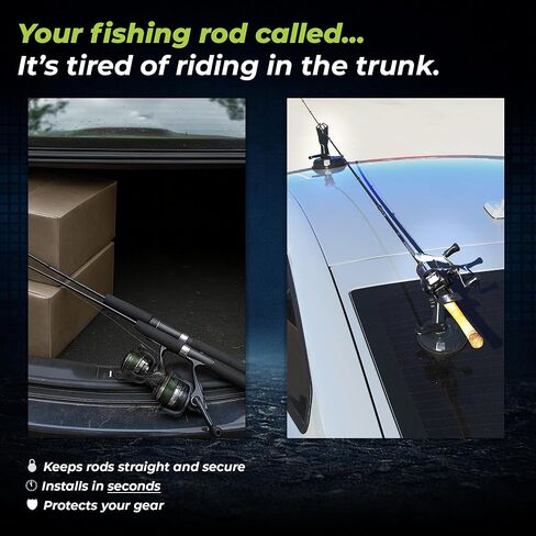 SnapMount S - Suction Cup Fishing Rod Holder for Car - Roof Rack Mount for SUV, Cars & Trucks - Fishing Pole & Fly Rod Holder for Car in Saudi Arabia