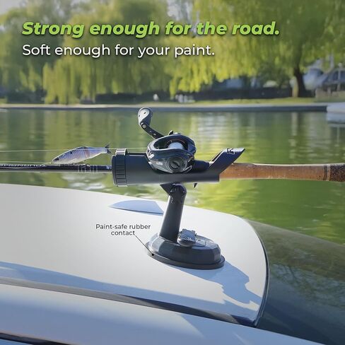 SnapMount S - Suction Cup Fishing Rod Holder for Car - Roof Rack Mount for SUV, Cars & Trucks - Fishing Pole & Fly Rod Holder for Car in Saudi Arabia