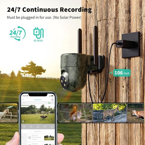 LIWAN 4G LTE Cellular Security Camera Wired Outdoor Indoor, No WiFi Security Camera, Plug-in for 24/7 Recording, 2K Color Night Vision, Built-in SIM Card, 32G Memory Card, Farm, Green in Saudi Arabia