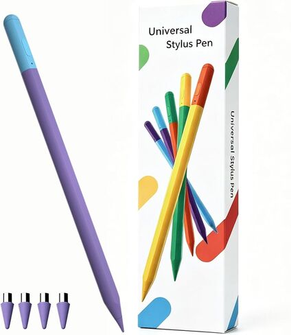 Active Pen for Samsung Galaxy Tab A11, A11+, A9, A9+, A8, A7 Lite, Capacitive Stylus for Samsung Tablet Android Touchscreens, High Precision Digital Pen with 4X Tips/Nibs (Purple) in Saudi Arabia