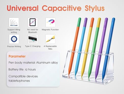 Active Pen for Samsung Galaxy Tab A11, A11+, A9, A9+, A8, A7 Lite, Capacitive Stylus for Samsung Tablet Android Touchscreens, High Precision Digital Pen with 4X Tips/Nibs (Yellow) in Saudi Arabia