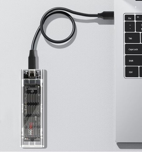 حاوية M.2 NVME SSD، USB 3.2 Gen2 10 جيجابت في الثانية خالية من الأدوات، قارئ SSD يدعم مفاتيح M وM&B بحجم 2280 2260 2242 2230 (ليس لـ SATA NGFF أو mSATA) in Saudi Arabia