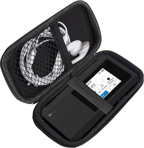 متوافق مع حافظة Inseego MiFi PRO M4، حقيبة حمل ذات هيكل صلب من Lamshaw للسفر والتخزين متوافقة مع Inseego MiFi PRO M4، MiFi X Pro M3000، MiFi M2100، M2000 Hotspot (أسود) in Kuwait