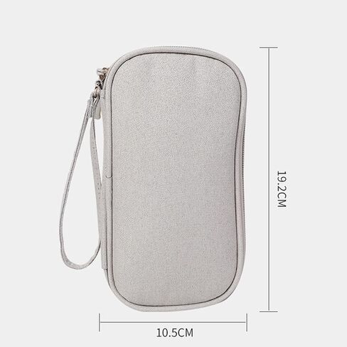 Portable Travel Cable Organizer Pouch for Electronic Accessories Carry Case Double Layers Storage Bag for Cord, Charger, Phone, Earphone (Grey) in Saudi Arabia