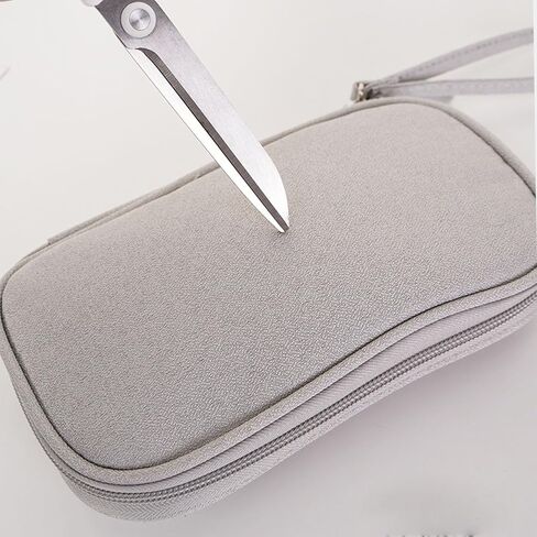 Portable Travel Cable Organizer Pouch for Electronic Accessories Carry Case Double Layers Storage Bag for Cord, Charger, Phone, Earphone (Grey) in Saudi Arabia