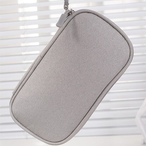 Portable Travel Cable Organizer Pouch for Electronic Accessories Carry Case Double Layers Storage Bag for Cord, Charger, Phone, Earphone (Grey) in Saudi Arabia
