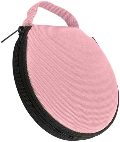 CD Case, 20 Capacity DVD Waterproof and Scratch-resistant Protective Storage Bag with Handle, Round Thickened Oxford Cloth Portable Zipper Disc Bag, for Most Cars Trucks Home (Pink) in Saudi Arabia
