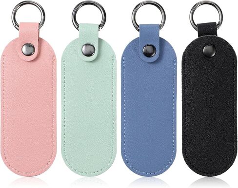 Xthrotsenk 4 قطع حامل USB لسلسلة المفاتيح USB Flash Drive حامل سلسلة مفاتيح من جلد البولي يوريثان حقيبة تخزين سلاسل مفاتيح لمحركات الفلاش، أسود، أزرق، وردي، أخضر in Kuwait