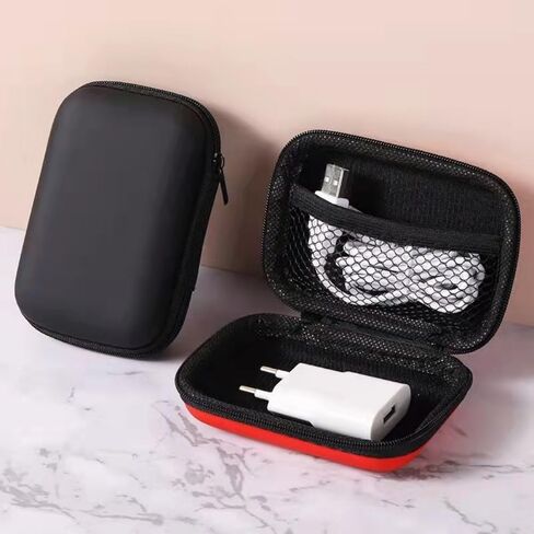 Mini Portable Travel Cable Storage Bag, Compact Zipper Electronic Organizer Pouch with Mesh Pocket, Small Tech Accessory Case for Chargers USB Cords, Sapphire Blue in Saudi Arabia