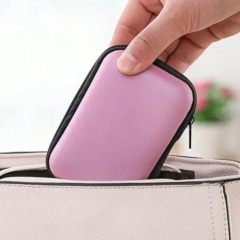 Mini Portable Travel Cable Storage Bag, Compact Zipper Electronic Organizer Pouch with Mesh Pocket, Small Tech Accessory Case for Chargers USB Cords, Sapphire Blue in Saudi Arabia