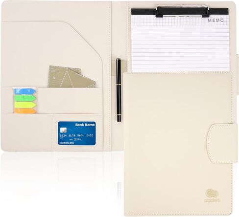 محفظة Clipboards A5 مع تغطية ، مجلد مقابلة الجلود مع الإغلاق المغناطيسي ، لوحات مقطع احترافية مع أوراق A5 ، علامات التبويب اللاصقة ، القلم للطلاب Office Doctor Nurse Office ، Pink in Saudi Arabia