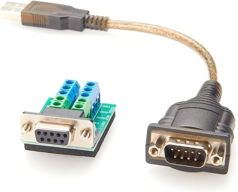 كابل محول تسلسلي 3 في 1 USB 2.0 إلى DB9 RS232 RS485 TTL 3.3 فولت 5 فولت مع شريحة FTDI FT231XS D-Sub 9Pin إلى محول كتلة طرفية منفذ COM لنظام التشغيل Windows وLinux وAndroid وMacOS (1M/3.28FT) in Kuwait