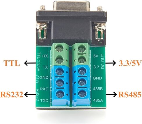 كابل محول تسلسلي 3 في 1 USB 2.0 إلى DB9 RS232 RS485 TTL 3.3 فولت 5 فولت مع شريحة FTDI FT231XS D-Sub 9Pin إلى محول كتلة طرفية منفذ COM لنظام التشغيل Windows وLinux وAndroid وMacOS (1M/3.28FT) in Kuwait