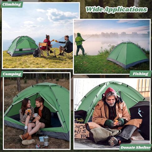 Woanger 12 Pack Bulk 2 Person Camping Tents for Homeless Lightweight Outdoor Tent with Rain Fly and Carrying Bag Waterproof Windproof Setup for Homeless Camping Backpacking in Saudi Arabia