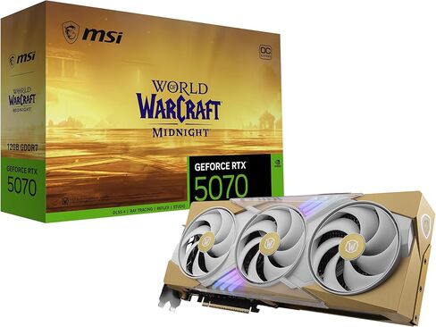 msi Gaming RTX 5070 12G World of Warcraft Midnight Light Edition OC Graphics Card (12GB GDDR7, 192-bit, Extreme Performance: 2625 MHz, DisplayPort x 3 2.1a, HDMI 2.1b, NVIDIA Blackwell Architecture) in Saudi Arabia