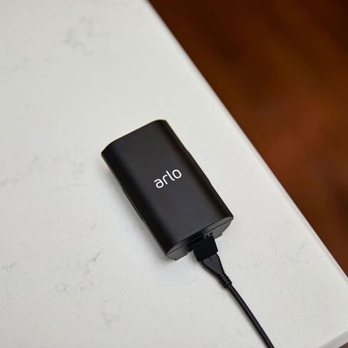 بطارية جرس باب فيديو قابلة لإعادة الشحن من Arlo - ملحق معتمد من Arlo - تعمل مع جرس باب فيديو Arlo Essential الخالي من الأسلاك، بطارية احتياطية، سهلة التركيب، أسود - VMA2400 (متجدد) in Saudi Arabia