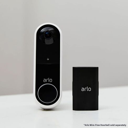بطارية جرس باب فيديو قابلة لإعادة الشحن من Arlo - ملحق معتمد من Arlo - تعمل مع جرس باب فيديو Arlo Essential الخالي من الأسلاك، بطارية احتياطية، سهلة التركيب، أسود - VMA2400 (متجدد) in Saudi Arabia
