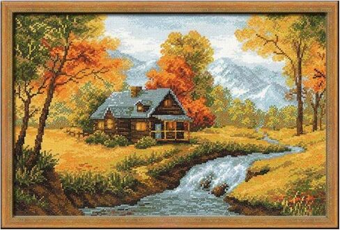 Riolis 1079 - Autumn View - Counted Cross Stitch Kit 15" x 10¼" Zweigart 14 ct. White AIDA 20 Colors in Saudi Arabia