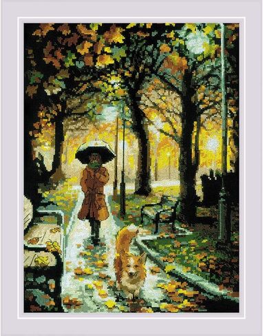 Riolis 1079 - Autumn View - Counted Cross Stitch Kit 15" x 10¼" Zweigart 14 ct. White AIDA 20 Colors in Kuwait