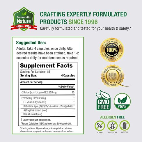 Bell Virux™ L Lysine and Red Marine - Natural Herbal Blend, Unique Supplement to Boost The Immune System- Lysine 1000mg Capsules in Saudi Arabia