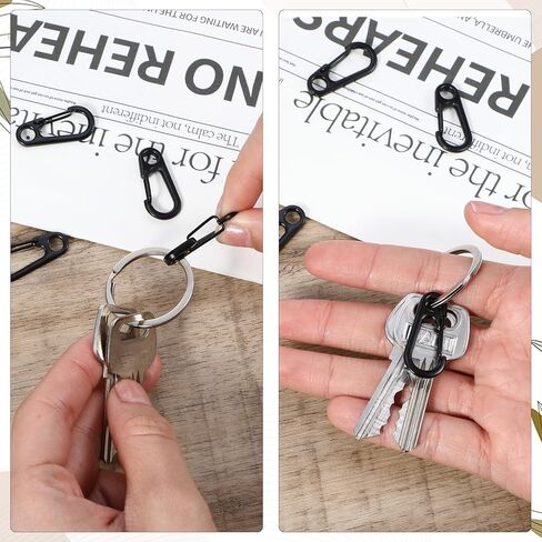 40 Pcs Mini Carabiner Clip, 1.2 Inch Tiny Black Carabiner with Spring Snap Hook, Zinc Alloy Keychain Hooks for Backpack, Hiking & Camping Gear (Black) in Saudi Arabia