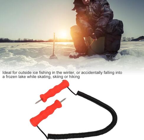 Acouto Stainless Steel Ice Picks Kit - Ergonomic Ice Awls for Fishing, and Emergency Situations - & Easy to Use in Saudi Arabia