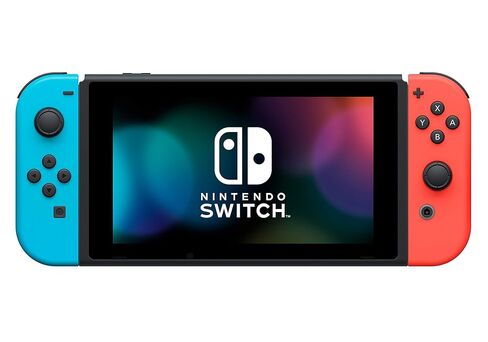 Nintendo Switch with Neon Blue and Neon Red Joy‑Con + New Super Mario Bros. U Deluxe (Full Game Download) - Switch Console (Renewed) in Saudi Arabia