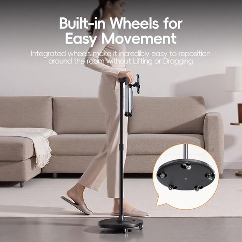 Floor Phone Stand for Recording, Overhead Phone Mount with Wheels and Weight Base, Free Rotation Aluminum Digital Heavy Duty Stand with Adjustable Angles & Height for Content Creation in Saudi Arabia