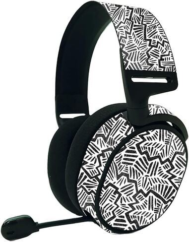 MightySkins Glossy Glitter Skin Compatible with SteelSeries Arctis 9 - Abstract Black | Protective, Durable High-Gloss Glitter Finish | Easy to Apply and Change Styles | Made in The USA in Saudi Arabia