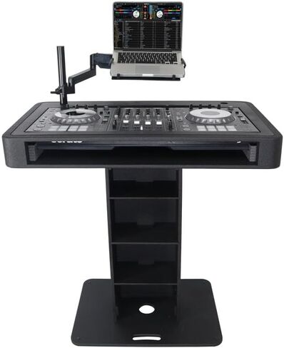 Prox XZF-DJCTBL Control Tower DJ Podium for Pioneer DDJ-REV7 XDJ-XZ DDJ-1000 Rane One - Black Finish in Saudi Arabia