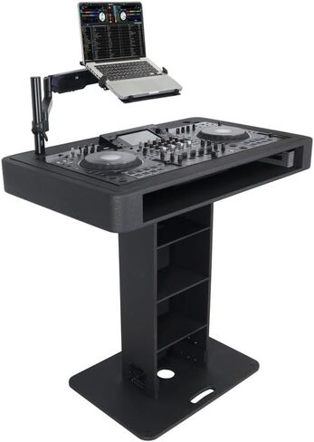 Prox XZF-DJCTBL Control Tower DJ Podium for Pioneer DDJ-REV7 XDJ-XZ DDJ-1000 Rane One - Black Finish in Saudi Arabia