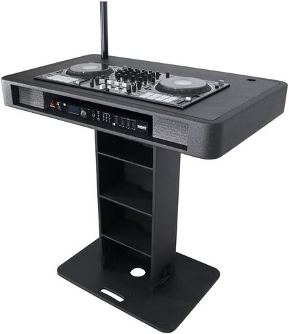 Prox XZF-DJCTBL Control Tower DJ Podium for Pioneer DDJ-REV7 XDJ-XZ DDJ-1000 Rane One - Black Finish in Saudi Arabia