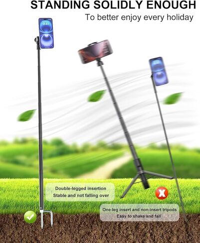 Golf Monopod Stick, Selfie Stick for iPhone 16/15/14/13 Pro Max, Golf Tripod Magnetic Phone Holder with 57" Adjustable Height Arm, Magnetic Aluminum Phone Tripod, Irangesports Stick in Saudi Arabia