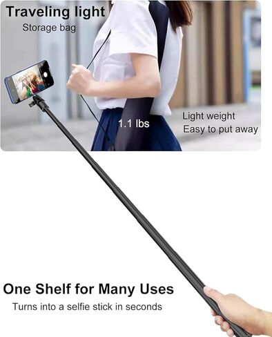Golf Monopod Stick, Selfie Stick for iPhone 16/15/14/13 Pro Max, Golf Tripod Magnetic Phone Holder with 57" Adjustable Height Arm, Magnetic Aluminum Phone Tripod, Irangesports Stick in Saudi Arabia
