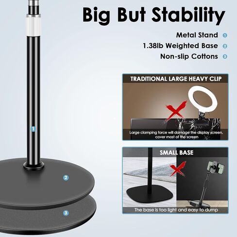 Webcam Stand for Desk with Heavy Duty Metal Base for Logitech Webcam Brio 4K C920 C920X C920S C922 C922X C925E C930E C930 C615, GoPro Hero 8/7/6/5and Other Devices with 1/4" Thread in Saudi Arabia