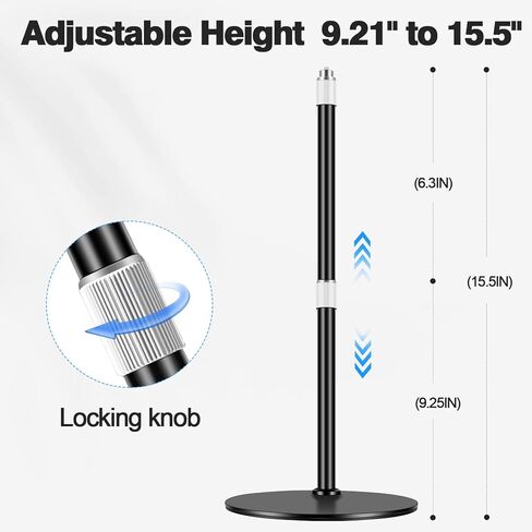 Webcam Stand for Desk with Heavy Duty Metal Base for Logitech Webcam Brio 4K C920 C920X C920S C922 C922X C925E C930E C930 C615, GoPro Hero 8/7/6/5and Other Devices with 1/4" Thread in Saudi Arabia