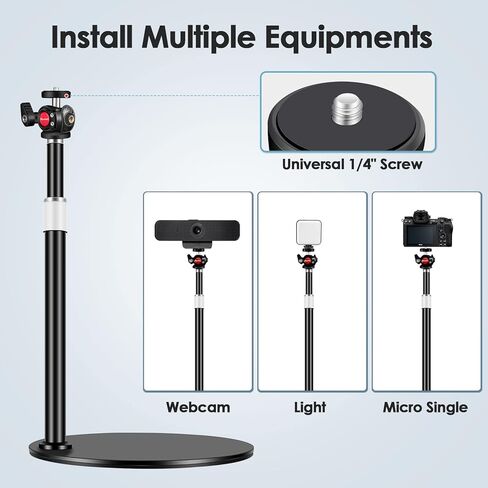 Webcam Stand for Desk with Heavy Duty Metal Base for Logitech Webcam Brio 4K C920 C920X C920S C922 C922X C925E C930E C930 C615, GoPro Hero 8/7/6/5and Other Devices with 1/4" Thread in Saudi Arabia