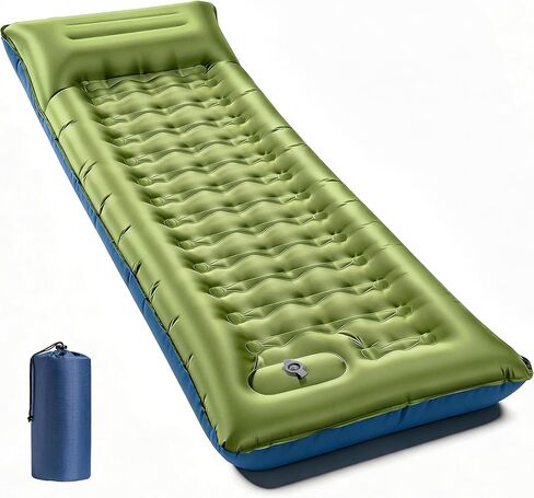 Camping Sleeping Pad, Extra Thick 6 Inch Camping Mat with Built-in Pillow & Foot Pump, Ultralight Inflatable Sleeping Pad for Backpacking Hiking Travel Tent(Gray) in Saudi Arabia