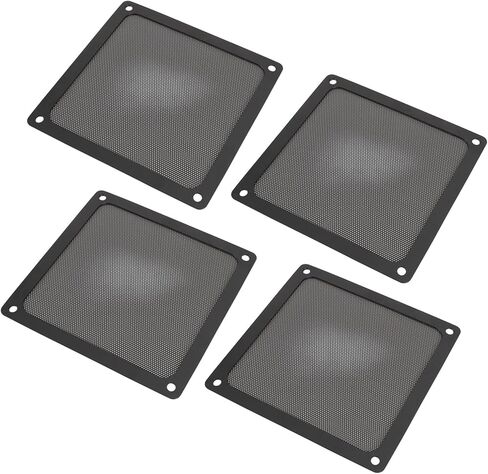 Alomejor Computer Fan Dust Filter Premium Noise Reduction Fine Mesh PVC Fan Grills for PC Cooler Vent 5.51x5.51in 4pcs for Electronic Components (Black) in Saudi Arabia
